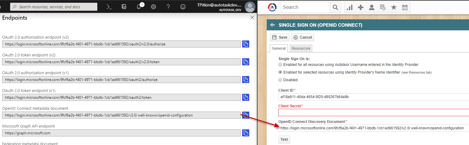 Configure Single Sign On for Azure AD